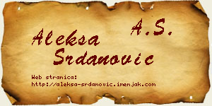 Aleksa Srdanović vizit kartica